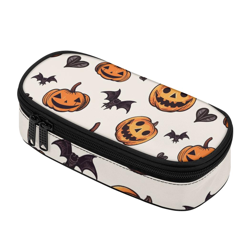 Pencil Pouch Organized Storage 300D Polyester Zipper Closure with Mesh Pocket Removable Divider and Pen Slots for School and Study