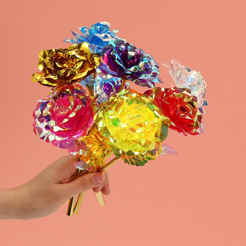 Rosa in Foglio Romantica Fiore Artificiale per San Valentino Regalo d'Amore Unico per Lei Decorazione Matrimonio Fidanzamento Compleanno