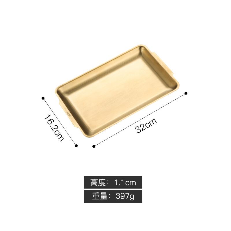 Thick Rectangular Tray Stainless Steel Food Storage Trays Sushi BBQ Flat Bottom Shallow Dishes Fruit Vegetable Plate Baking Pan