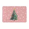 1 Stück Anti-Ermüdungs-Küchenteppiche, weihnachtlicher rosa Baumdruck, wasserdichte, rutschfeste, dick gepolsterte Küchenmatte, strapazierfähige, bequeme Stehmatte für die Küche