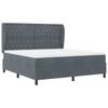 Box Spring Bed with Mattress Dark Gray 200 x 180 cm Velvet