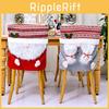 Festive Christmas Chair Covers With Long Mustached Red And Gray Designs For Holiday Decor