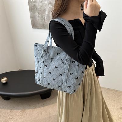 New Personalized Beautiful Lady Loose Bow Small Cloth Bag Trendy Casual Tote Bag