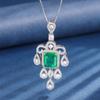 Jewelry Copper Bottom Gold-Plated Simulation Emerald Love Creative Fringe Diamond Set Main Stone 10 * 12 8 * 10