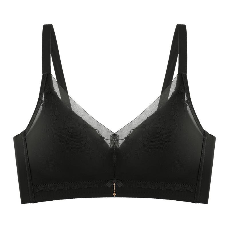 Seamless Lace Women Bra Thin Cup Small Chest Gathering Breathable Invisible Side Support