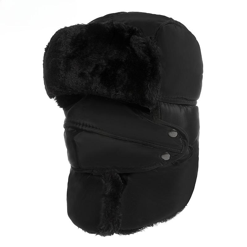 Unisex Winter Ear-Flapped Winter Hat with Reflective Strips Electric Bike Riding Fleece Lined Windproof Cold-Resistant Thickened Warm Earflap Hat