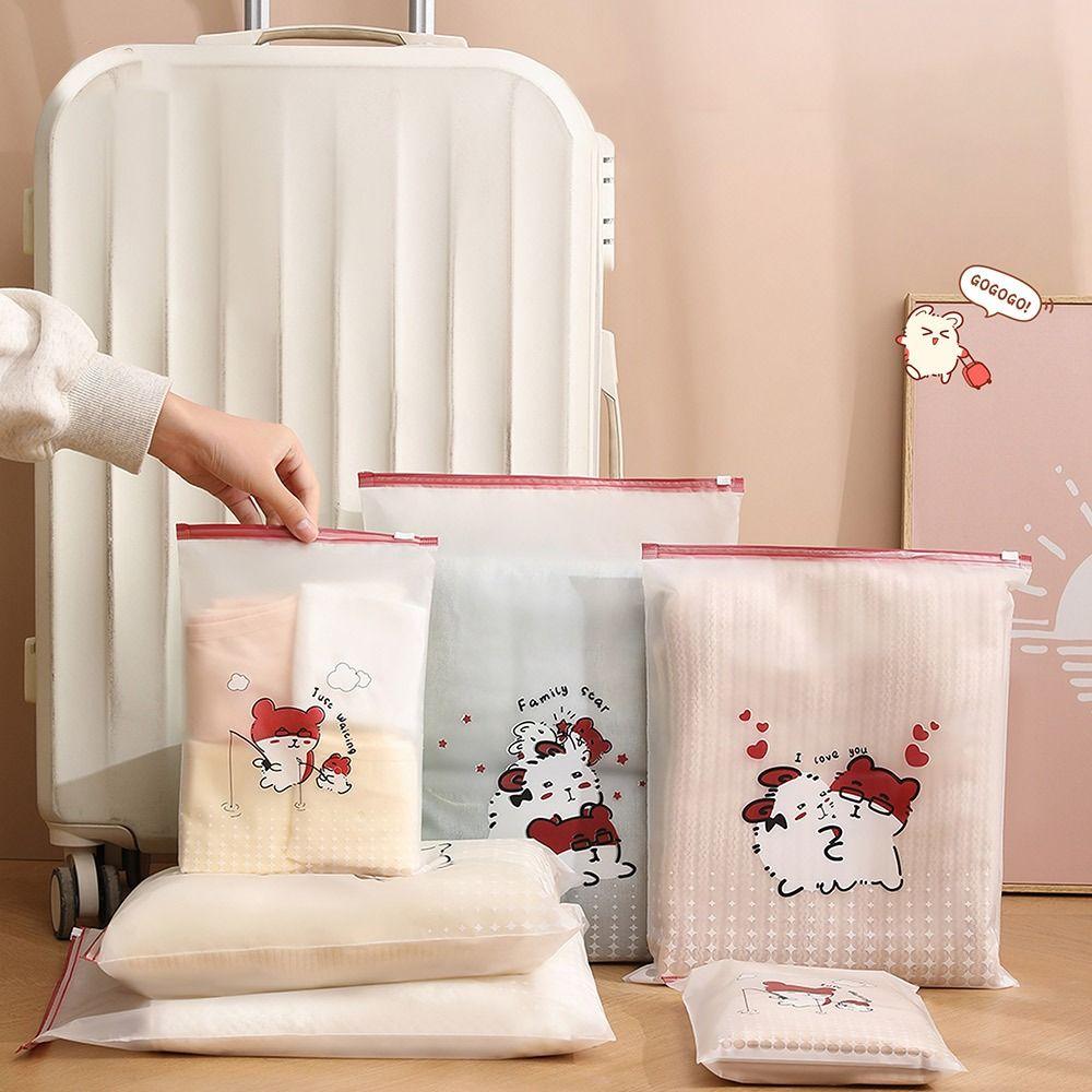 10 Stück Faltbare Aufbewahrungstasche mit Reißverschluss Cartoon Unterwäsche Schuhe Organizer für Zuhause & Reise