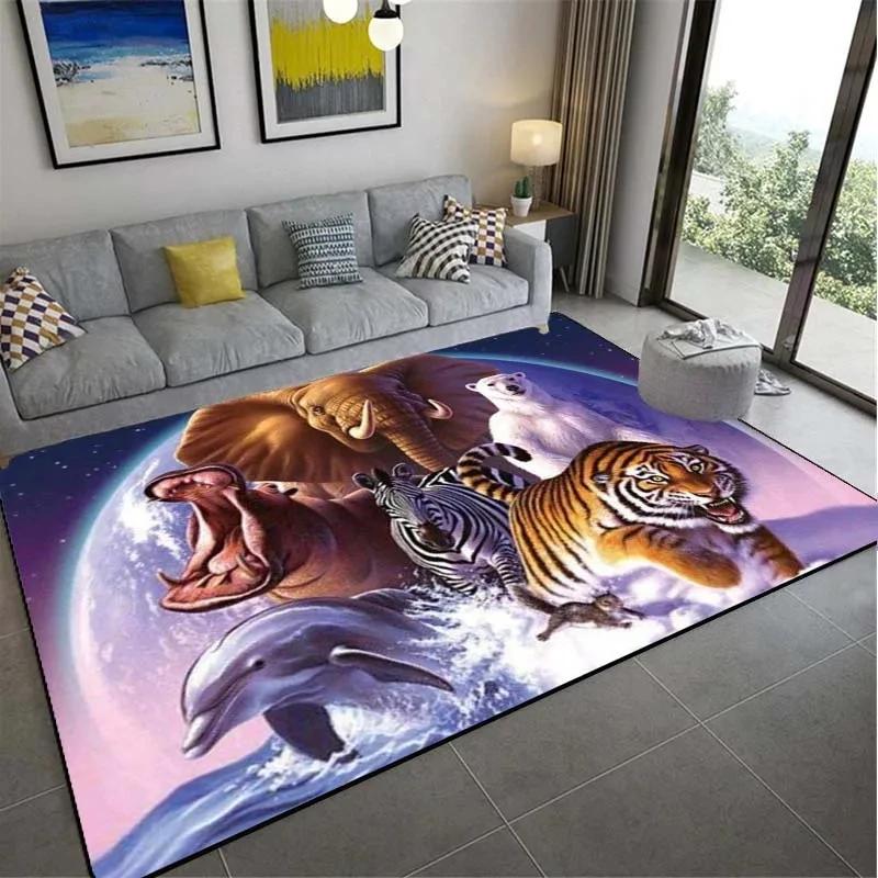 Home Decoration Tiger Wild Animals Pattern European Style Floor Mat Hallway Rug Bedroom Living Room Kitchen Hallway Rug
