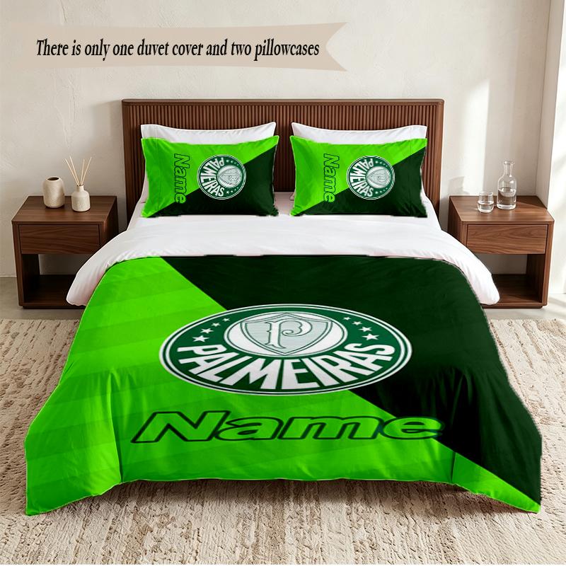 Sociedade Esportiva Palmeiras Personalisiertes Individuelles Name 3-teiliges Bettwäsche-Set Weiches Bettbezug-Set Für Schlafzimmer Wohnkultur
