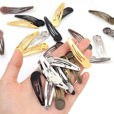 10pcs Iron Plated Hairpin 12/14/16/18/20mm Classic Metal Hair Clips Hairpin Base Setting Cabochon Cameo For DIY Hair Accessories
