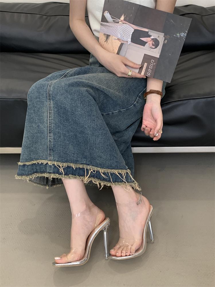 Fashion Eilyken Fashion Open Toe Buckle Strap Women Sandals Sexy PVC Transparent Thin High Heels Sandals Stripper Party Shoes