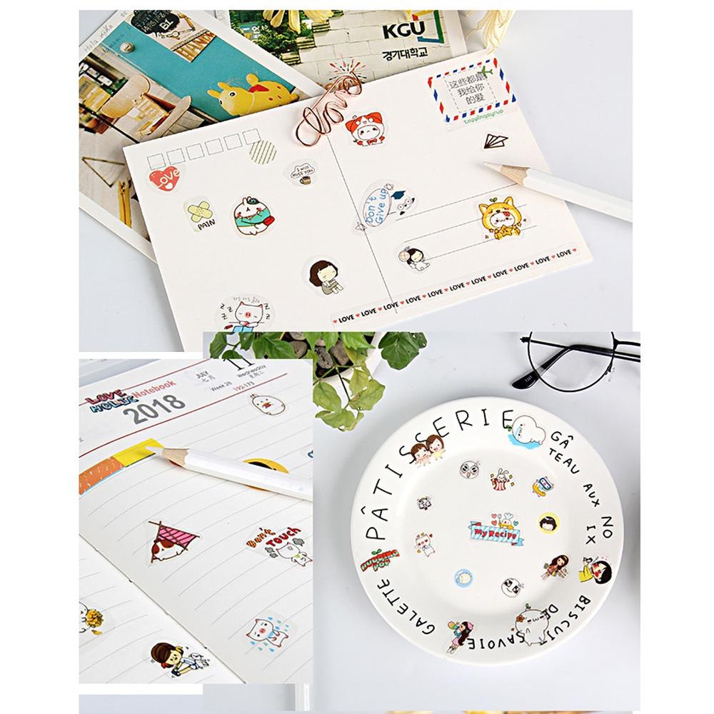 6 Sheets Cartoon Creative Stickers DIY Scrapbook Diary Phone Decorative Stickers Stationery