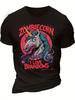 S and 's Zombieicorn T-Shirt - Black Spooky Rainbow Zombie Graphic Tee, Soft Cotto