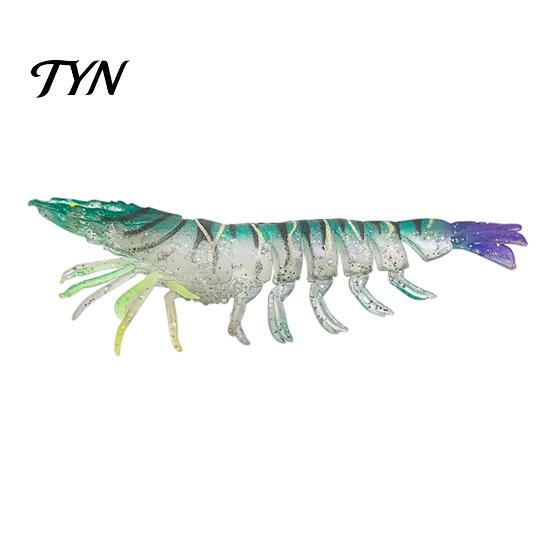 Reefs Fishing Lures 9.5cm/4.8g TPE Soft Bionic Shrimp Bait, Realistic Glitter Lure, Simulation Prawn Swim Bait for Freshwater Saltwater Trout