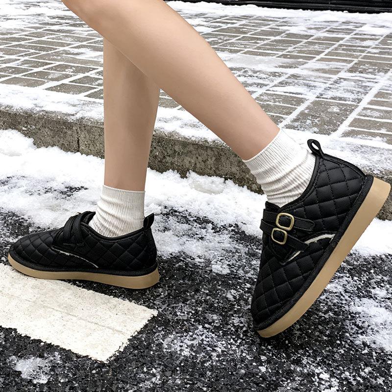 Internet celebrity cotton shoes lazy pedal 2025 autumn and winter velvet women's shoes low-top indoor beanie shoes casual snow boots