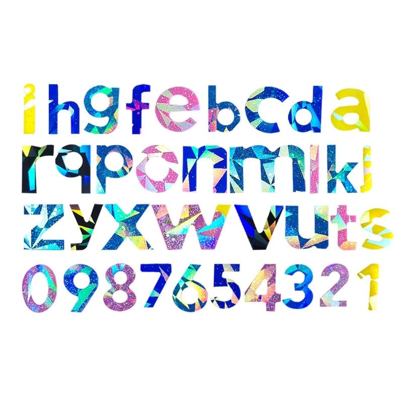 Regenbogen-Holografischer Effekt Stabile Gussformen Buchstaben und Zahlen Tragbares Zubehör für Bastelbedarf Tägliche Nutzung