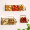1/2/3 Grid Wall Mounted Kitchen Shelf Organizer Metal Rack Pantry Storage Garlic Ginger Basket Carbon Steel Hanging Wire Basket