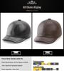 Herren Baseballkappe mit kurzem Schirm aus echtem Leder - Trendiger Herbst- & Winterstil für mittleres und älteres Alter.