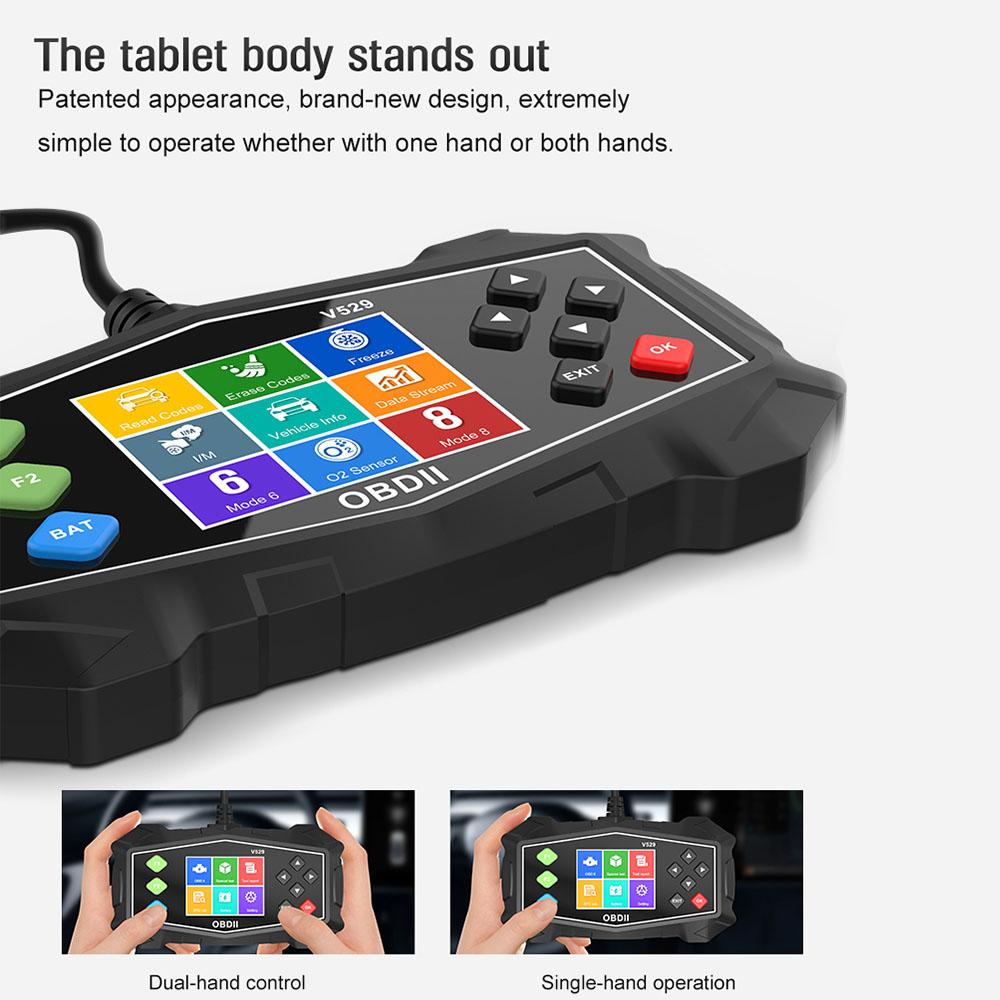 Code Reader Car OBD2 Diagnostic Tools V529 Fault Code Clear Check Engine System Clear/Erase Codes Battery Tester