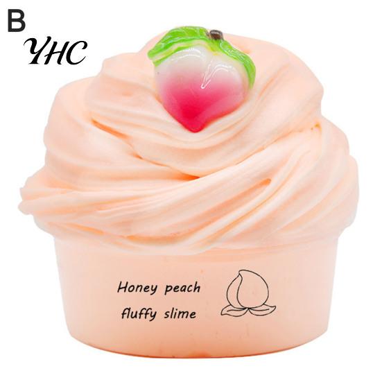 Soft 60ml Butter Slime Non-sticky with Charm Super Stress Relief Fruit Cherry Toy for Children Tear Resistant