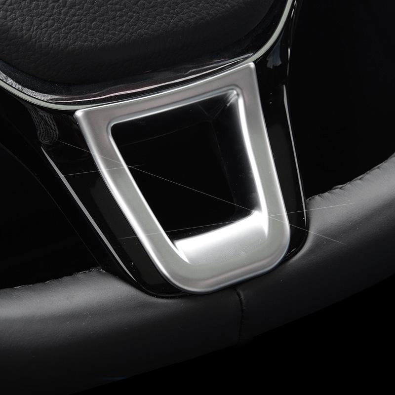 Silver Car Steering Wheel Decor Cover Frame Trim For VW Volkswagen  Teramont Atlas TROC Tiguan MK2 2017 2018 Styling