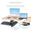 KBTRAYADJ2 Black Keyboard Tray Full Motion Height Adjustable Keyboard Mouse Tray 255mm X 670mm Table Mountable Ergonomic Slider with Wrist Rest Mouse