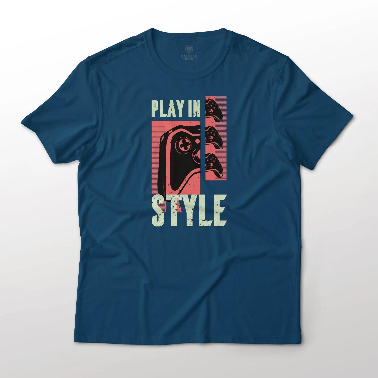 Play In Style Gamer Video Game Controller Graphic T-T-Shirt Unisex 100% Cotton Tee S