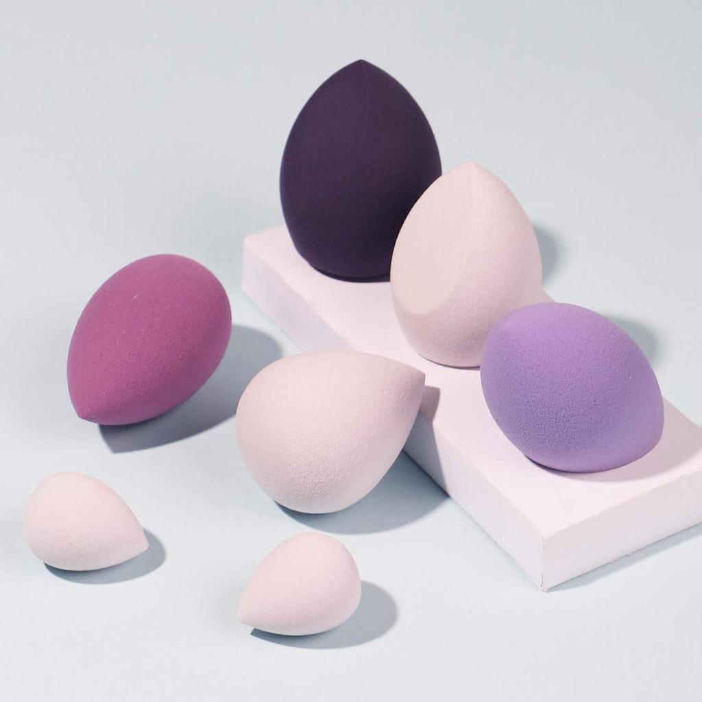 Multibrite 7 Pcs Makeup Blender Sponge Set - Soft Beauty Sponge Blender with Bottle, Suitable for Applying Foundation, Concealer, Blush and Other M