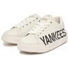 New MLB Chunky Classic P NY Anti Slip Wear Resistant Low Top Skateboard Shoes Unisex White Black 3ASXCCP3N-50WHS