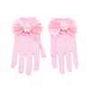 Lace Short Gloves for Little Girls 4-8 Years Tea Party Wedding Flower Gloves with Bow Kids Princess Dressing Gloves for First Communion Wedding Prom