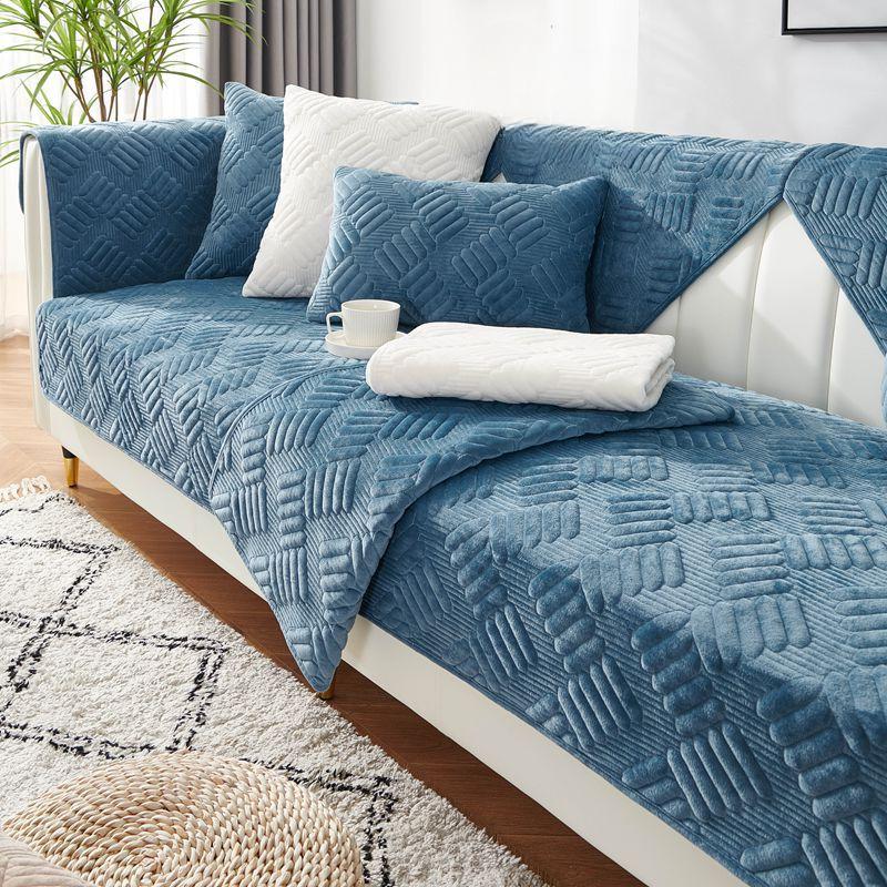 

Скандинавская диванная подушка, простая современная бархатная нескользящая подушка с кристаллами, зимняя короткая плюшевая утолщенная подушка для дивана, чехол 70*70