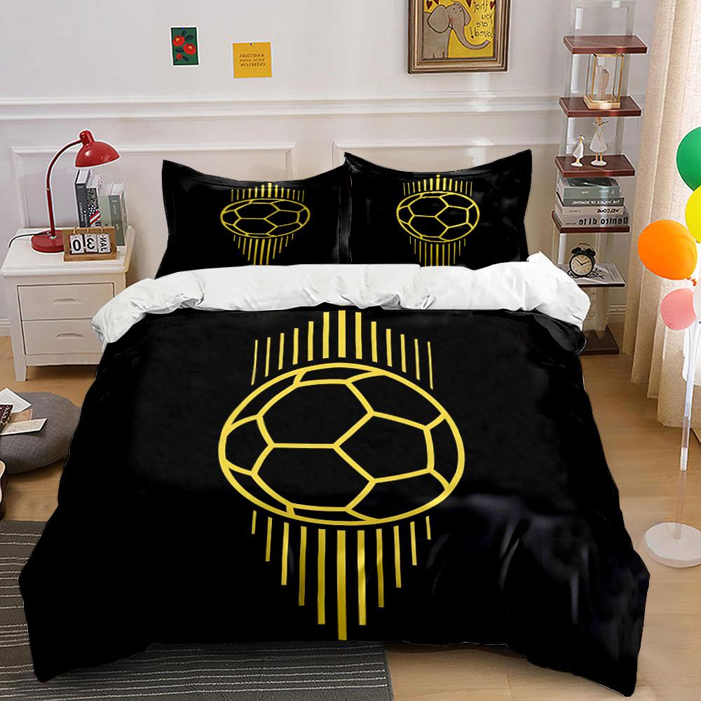 Yellow Soccer Ball Design. Bedding Sets Duvet Cover Sets Duvet Covers Pillowcases(1*Duvet Cover 2*Pillowcases Without Duvet Insert)