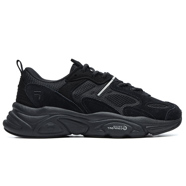 Fila Mars 2 Fabric Synthetic Leather Suede Comfortable Simple Shock Absorption Wear Resistant Low Top Casual Shoes Women Sneaker Black F12W131116FBK