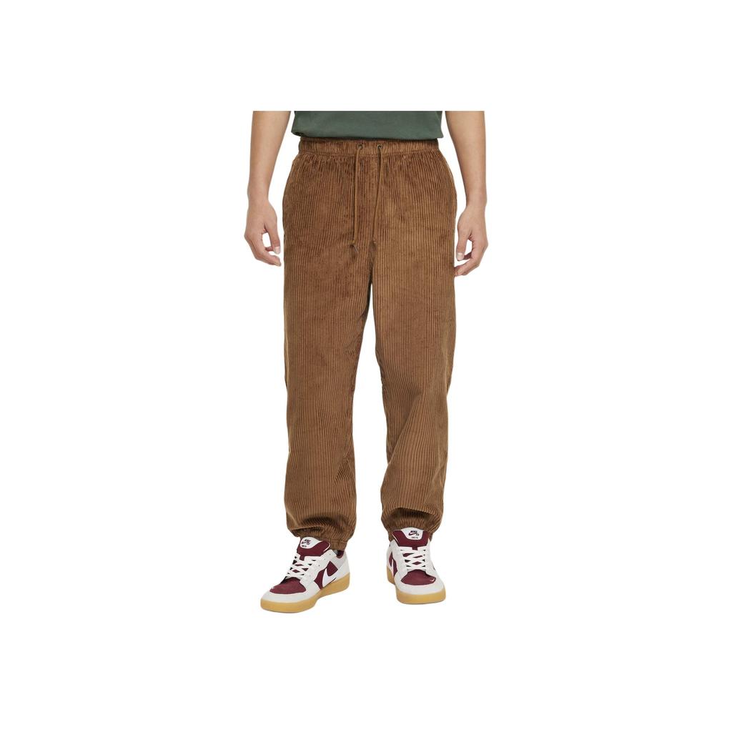 Nike SB Solid Outdoor Mid-Waist Drawstring Cuffed Casual Pants Unisex Bottoms Light-British-Brown Deep-Sea-Blue FV7396-281