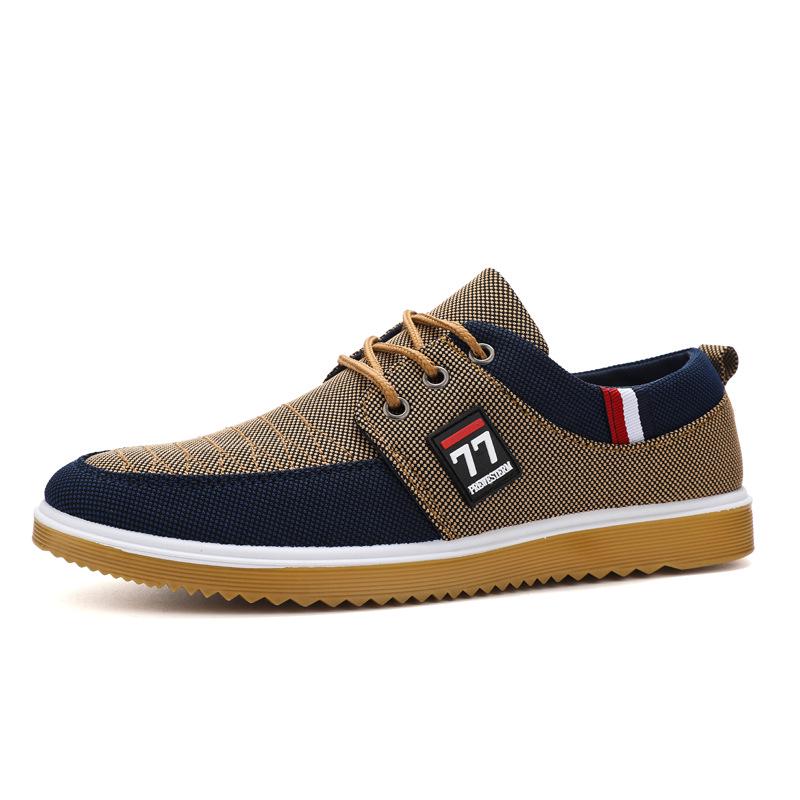 2025 Men's Breathable Canvas Lace-up Casual Shoes for Middle-aged and Elderly