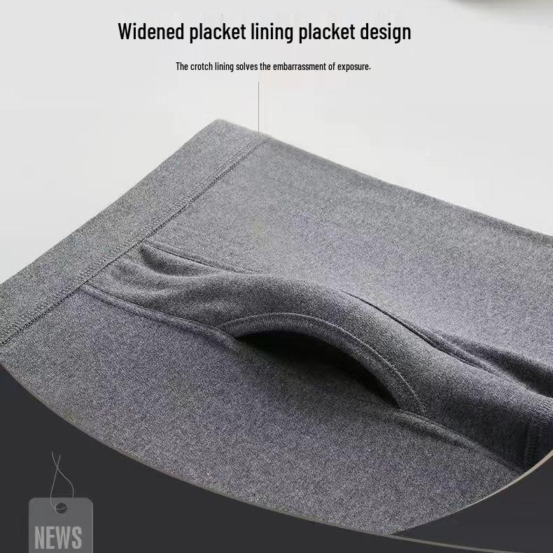 Men's Thermal Cotton Knit Underwear Set for Middle-Aged & Elderly - Thread Shirt & Pants for Fall & Winter