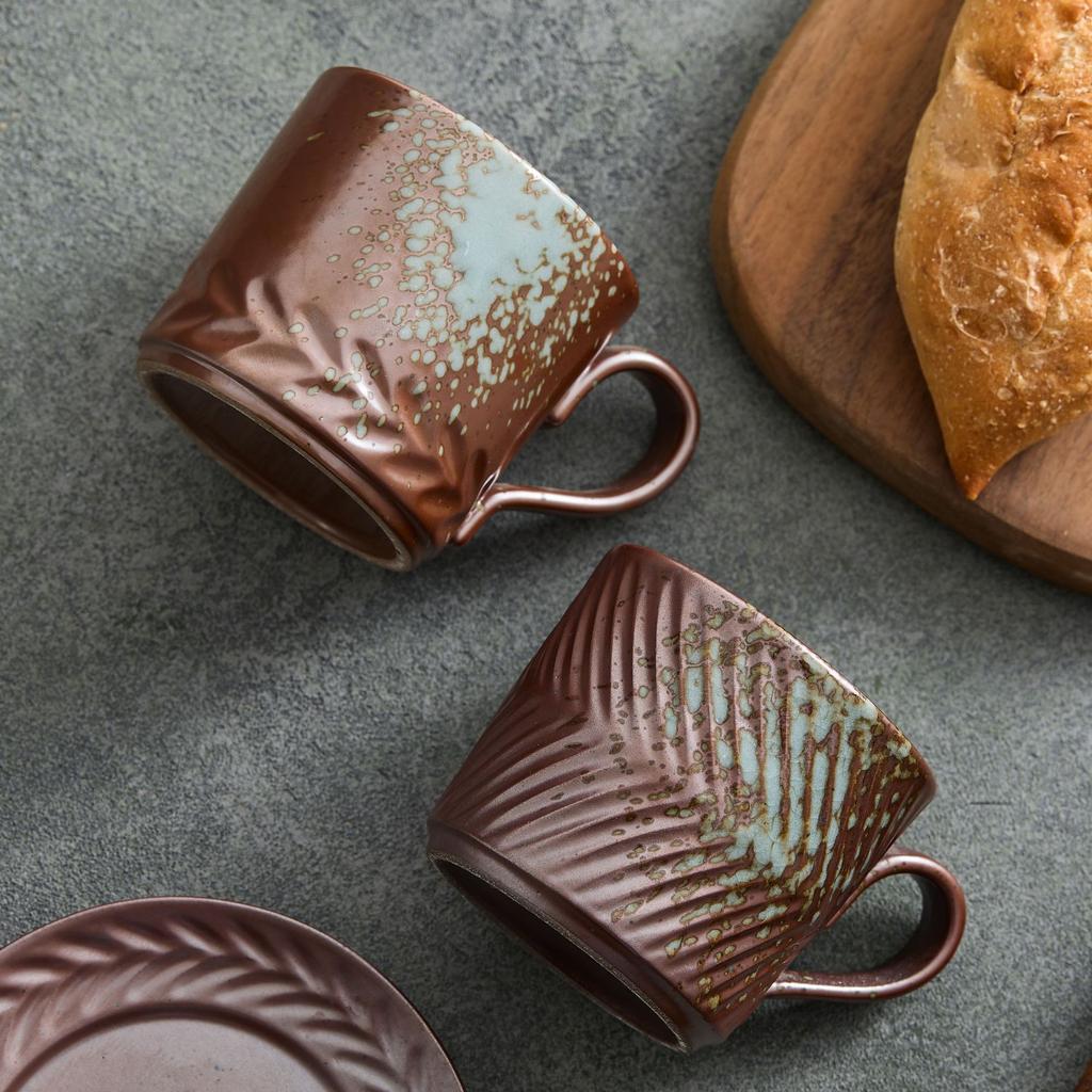 Ceramic coffee cup Japanese retro cup Couple pair cup Household creative coffee cup Hand brewed coffee cup Hanging ear cup