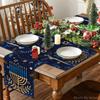Artoid Mode Menorah Star Olives Hanukkah Placemats Set of 4, 12x18 Inch Chanukah Holiday Table Mats for Party Kitchen Dining Decoration