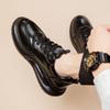 New Men's Shoes Autumn and Winter Trendy Shoes Platform Heightening Versatile Leather Sports Velvet Warm Casual Dad Shoes Men
