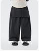 2026 Spring Girls' Fake Two-Piece Wide-Leg Cotton Pants by Dudu Home