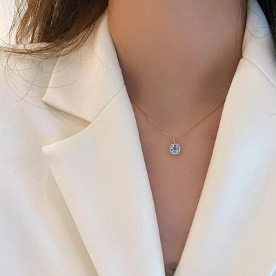 Light Luxury Shining Neck For Women Elegant Cubic Sugar Zircon Glitter Clavicle Chain Girls Non Fading Titanium Steel Necklace