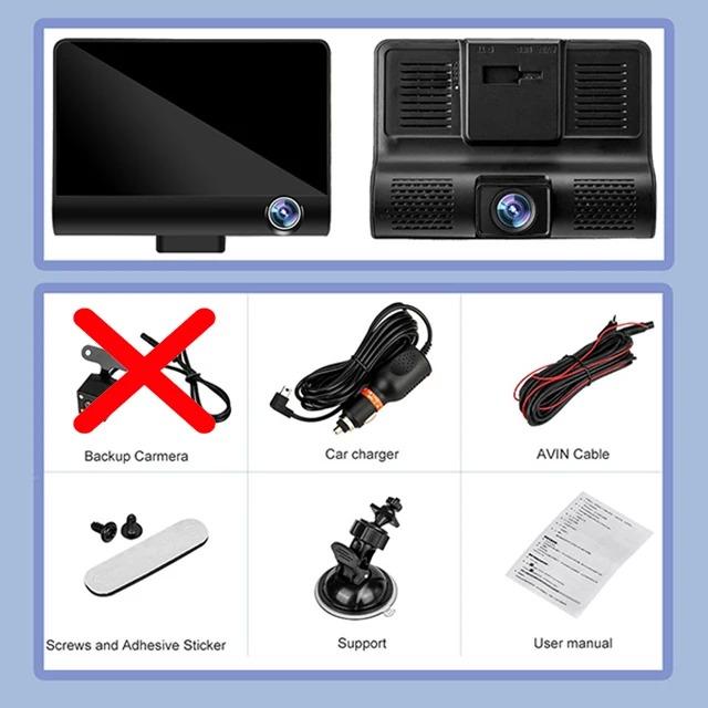 New 1080P Car Driving Recorder 3-channel Video Recorder Rear View Camera Car DVR Car Black Box Accessories High-definition Reversing Video