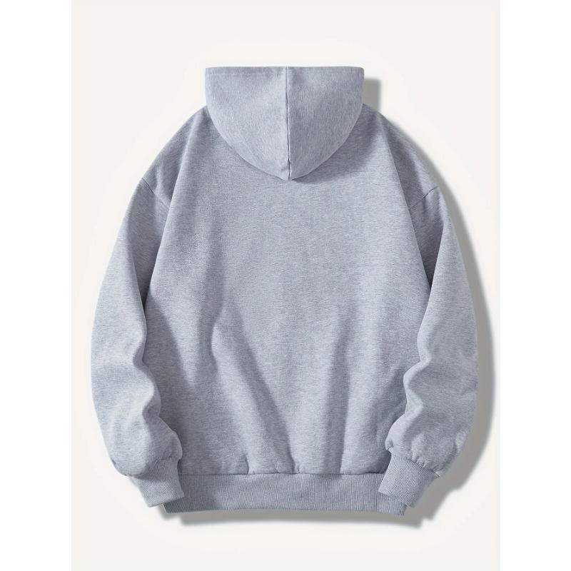 Schicker Damen-Hoodie mit Buchstabenprint, lockere Passform, verstellbarer Kordelzug, trendiger Casual-Streetwear-Stil für jeden Tag, Hoodies & Sweatshirts für Herren