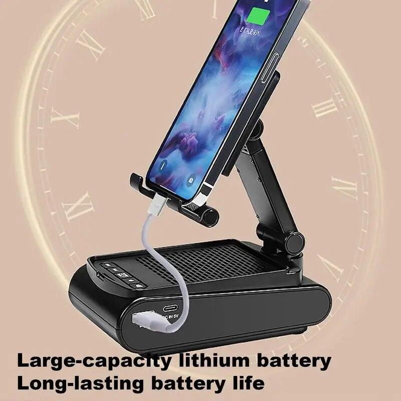 Stojan na mobilný telefón Skladacia pevná nabíjačka reproduktorov Bluetooth so stereo U slotom pre diskovú kartu Nastaviteľná výška Voľné uhly Stojan na tablet