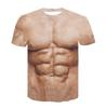 Men 'S 3d T -Shirt Bodybuilding Simulated Muscle Tattoo T -Shirt Casual Nude Skin Chest Muscle Tee Shirt Short -Sleeve Clothes Tops 