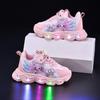 Kids' Kuromi Light-Up Cartoon Sneakers Leather Surface Small/Medium Sizes for Spring/Autumn
