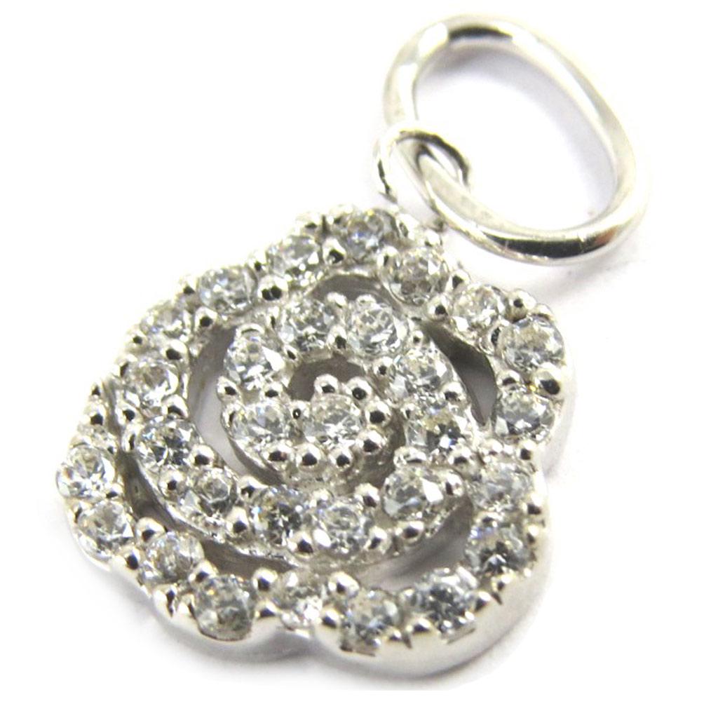 Les Trésors De Lily [M1719] - Pendentif Argent 'Rosa Romantica' blanc