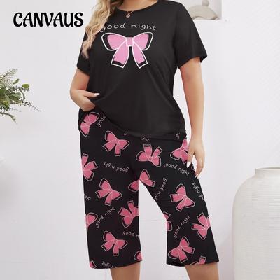 Dames Lente/zomer Bedrukte Pyjama Korte Mouw Korte Broek Set Melkzijde Huiskleding