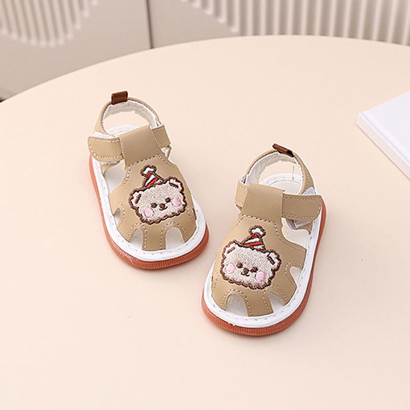 Summer Boys and Girls Toddler Shoes 0-1-2 Year Old Baby Soft Sole Bag Head Cartoon Sandals Called Shoes