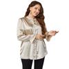 Plus Size Women’s Satin Long Sleeve Top - European & American Style